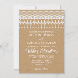 Invitation Rustic Vintage Lace Kraft