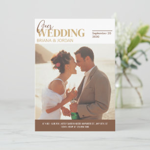 Invitation Rustic Vintage Photo de Couple Mariage Magazine