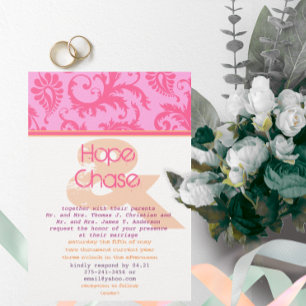 Invitation Rustic Vintage Victorian Rose Damask Mariage photo