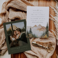 Rustic Watercolor Mountain Wedding Enregistrer La 