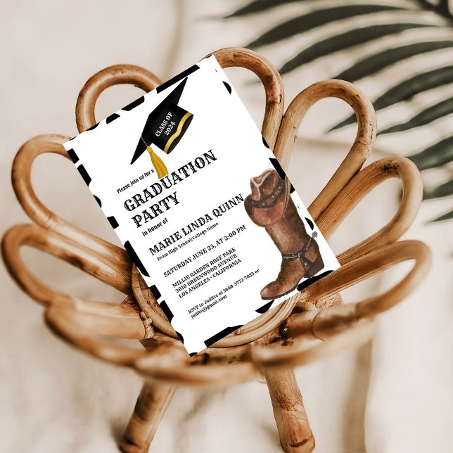 Invitation Rustic Western Cowboy Graduation Party (Créateur téléchargé)