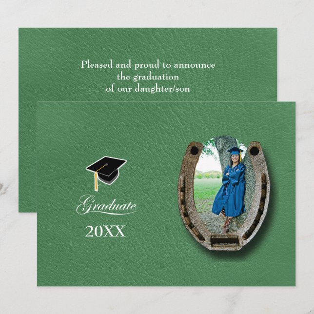 Invitation Rustic Western Hi-School Graduation Announcement  (Devant / Derrière)