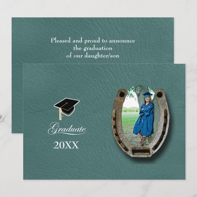 Invitation Rustic Western Hi-School Graduation Announcement  (Devant / Derrière)