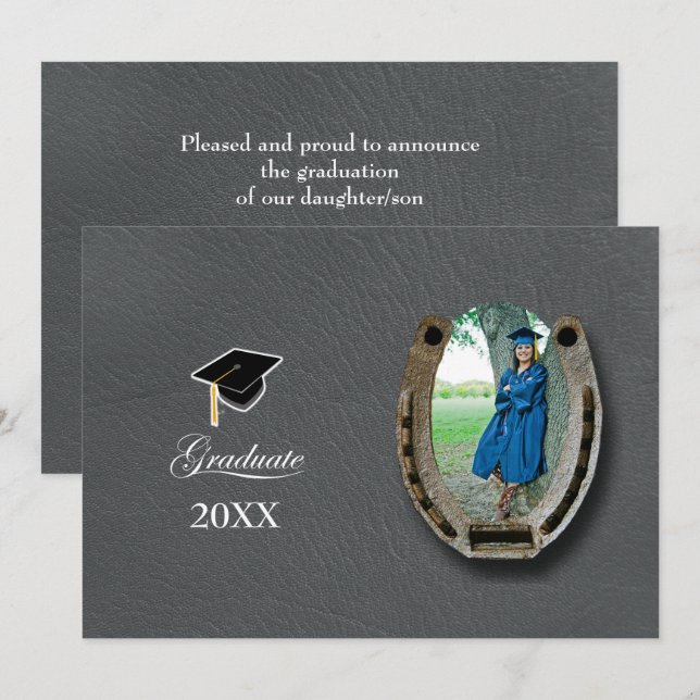 Invitation Rustic Western Hi-School Graduation Announcement  (Devant / Derrière)