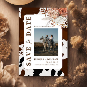 Invitation Rustic Western Photo Mariage Cowboy enregistrer la