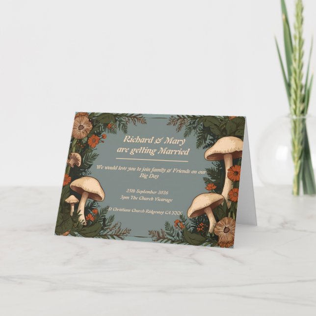 Invitation Rustic Whimsy : Un Mariage d'élégance naturelle (Devant)