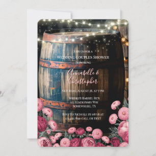 Invitation Rustic Whiskey Barrel Mariage Couples Douche