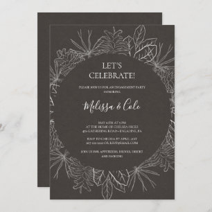 Invitation Rustic Winter Charcoal Célébrons l'invitation