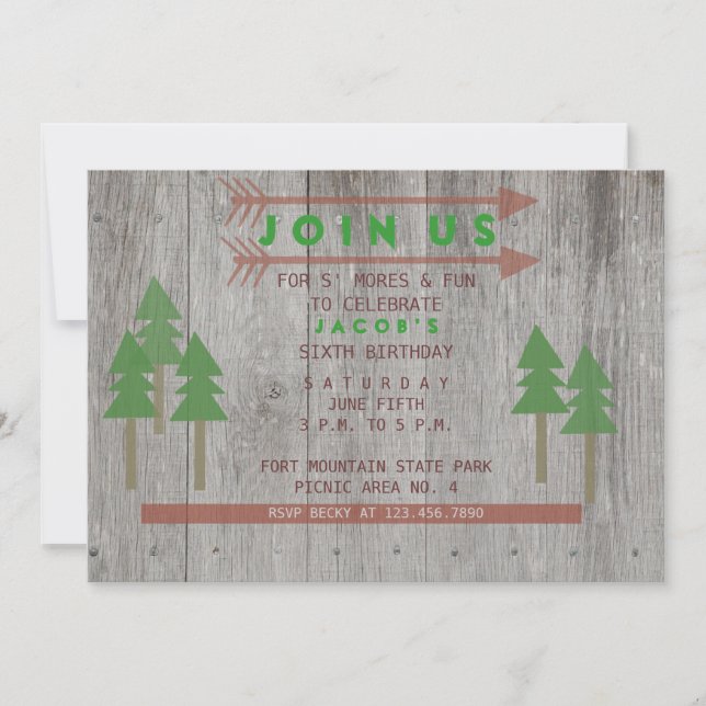 Invitation Rustic Wood (Devant)