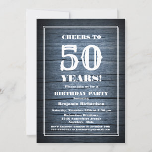 Invitation Rustic Wood 50e fête d'anniversaire