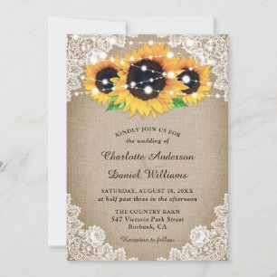 Invitation Rustic Wood Burlap