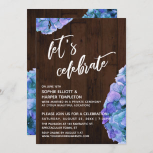 Invitation Rustic Wood Hydrangea Célébrons la réception