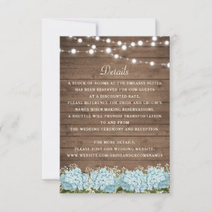 Invitation Rustic Wood Hydrangea Mariage de respiration pour 