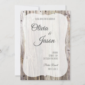 Invitation Rustic Wood Look