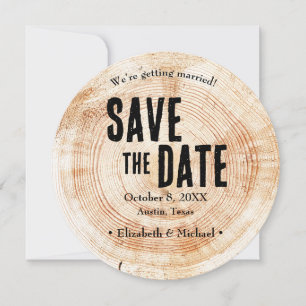 Invitation Rustic Wood Mariage QR code site web Enregistrer l
