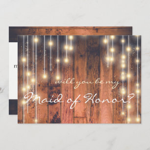 Invitation Rustic Wood Serez-vous ma servante d'honneur ?