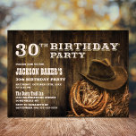 Invitation Rustic Wood Western 30e fête d'anniversaire<br><div class="desc">Invitation vos amis et proches à votre fête du 30e anniversaire avec cette invitation rustique de l'ouest du bois.</div>