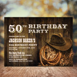 Invitation Rustic Wood Western 50e fête d'anniversaire<br><div class="desc">Invitation vos amis et les proches à votre fête du 50e anniversaire avec cette invitation rustique de l'ouest du bois.</div>