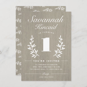 Invitation Rustic Woods 1er anniversaire