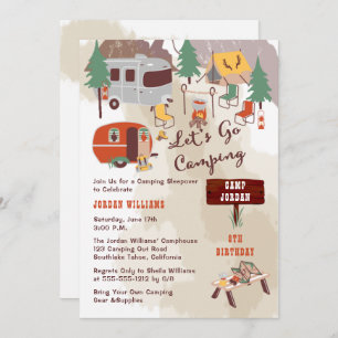 Invitation Rustic Woodsy Laisse Aller Camping Garçon Fête d'a