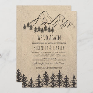 Invitation Rustic Woodsy Mountain Vow Renouvellement Invitati