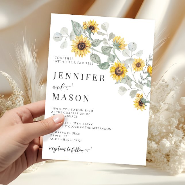 Invitation Rustic Yellow Flowers Sunflower Garden Wedding (Créateur téléchargé)
