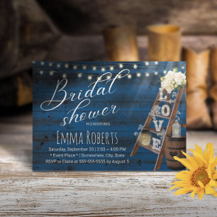 Invitation Rustique Amour Échelle Vin Baril Marine Fête des m