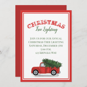 Invitation Rustique Antique Camion Rouge Pays Arbre Classique