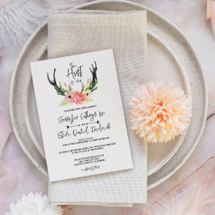 Invitation Rustique aquarelle Floral Boho Hunt est au-dessus