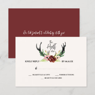Invitation Rustique aquarelle Floral Boho Hunt Over RSVP