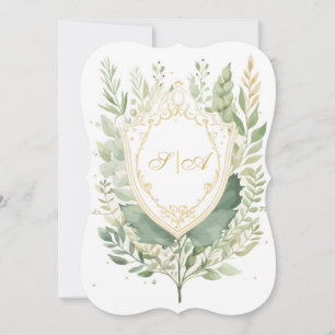 Invitation Rustique aquarelle Mariage de verdure