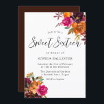 Invitation Rustique Automne Automne Aquarelle Floral Sweet 16<br><div class="desc">Rustique Automne Automne Aquarelle Floral Sweet 16 Invitation Dessins floraux plus élégants dans notre magasin! Voir la collection correspondante dans notre magasin</div>