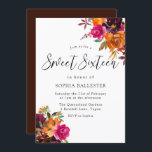 Invitation Rustique Automne Automne Aquarelle Floral Sweet 16<br><div class="desc">Rustique Automne Automne Aquarelle Floral Sweet 16 Invitation Dessins floraux plus élégants dans notre magasin! Voir la collection correspondante dans notre magasin</div>