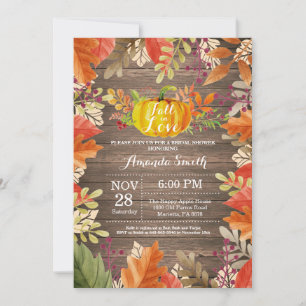 Invitation Rustique Automne Bridal Showback