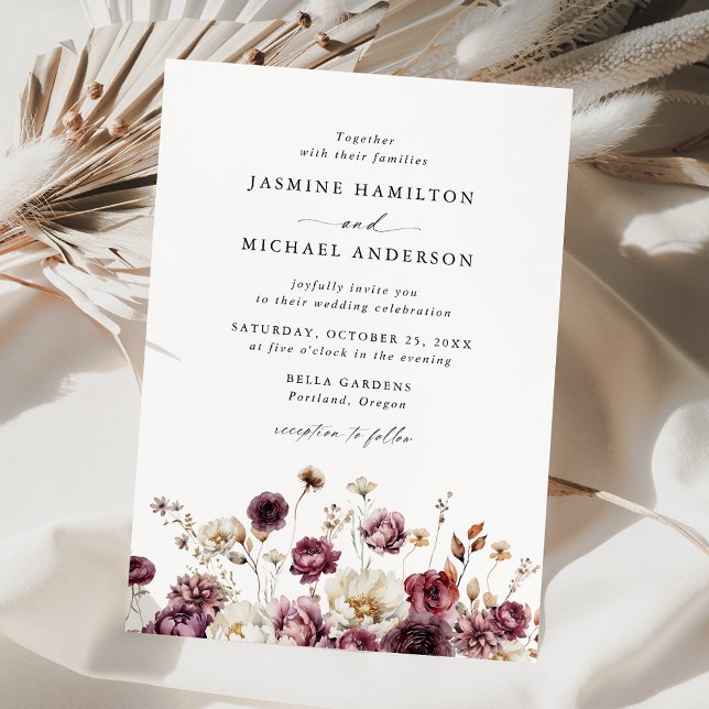 Invitation Rustique Automne Floral Meadow Mariage (Créateur téléchargé)