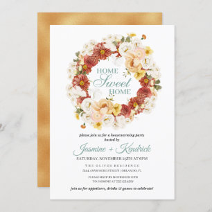 Invitation Rustique Automne Floral Wreath Houclier