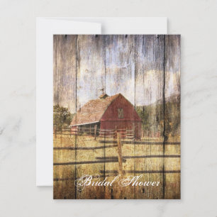Invitation rustique automne ouest pays rouge grange mariage