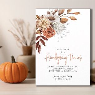 Invitation Rustique Automne Terracotta Bisque Floral Friendsg