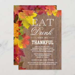 Invitation Rustique Automne Vieux bois Grange Thanksgiving In