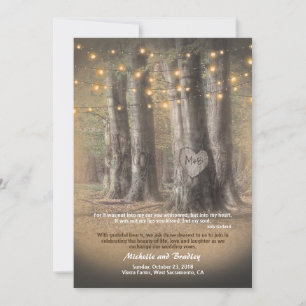 Invitation Rustique Autumn Tree String Lights Mariage informe