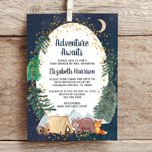 Invitation Rustique Aventure Baby shower Ciel Nocturne Par Ma