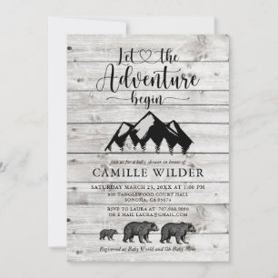 Invitation Rustique Aventure Commence Montagnes Ours