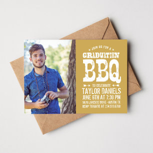 Invitation Rustique BBQ Graduation Party
