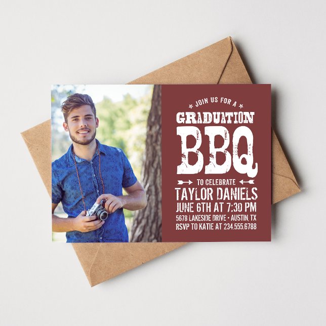 Invitation Rustique BBQ Graduation Party (Créateur téléchargé)