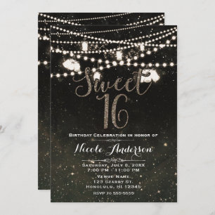 Invitation Rustique Black Night Sky Mason Lumières Jar SWEET