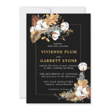 Rustique Blanc Floral Or Automne Feuilles Mariage