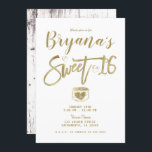 Invitation Rustique Blanc Grange Bois Or Sweet 16 Partie<br><div class="desc">Personnaliser pour tout événement</div>