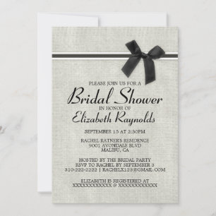 Invitation rustique blanche noire de Fête de la