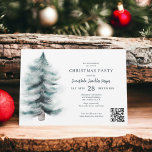Invitation Rustique Blue Winter neigeux Pins Entreprise Noël<br><div class="desc">Venez vous joindre à nous pour une fête de Noël lors de notre fête annuelle d'entreprise! Notre invitation met en valeur la beauté sereine des pins aquarelles verts et bleus peints à la main et légèrement poussiérés de neige. La conception est élégamment simple, avec une typographie de script sophistiquée. Ajoutez...</div>