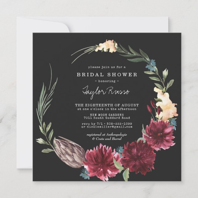 Invitation Rustique Boho Automne Bridal Douche (Devant)